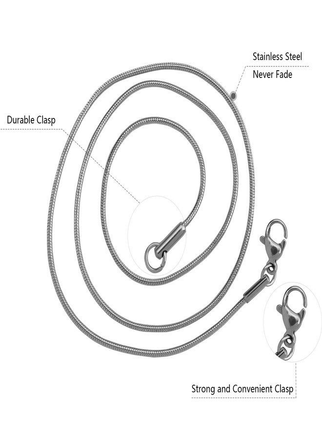 Lezam 12 Pcs 1.2mm Necklace Chain Bulk Stainless Steel Snake Chain Necklace for DIY Jewelry Making Accessories, 20 inches, Stainless Steel, No Gemstone - Image 2